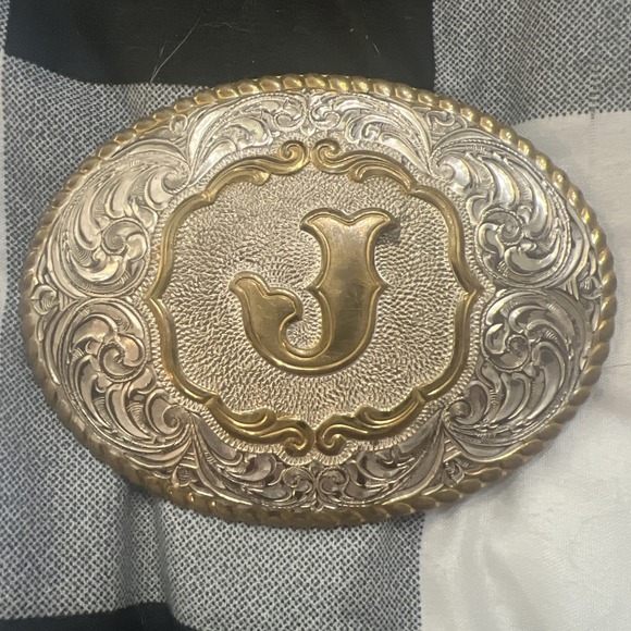 Vintage Crumrine Belt Buckle With The Letter 